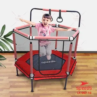 SPEEDS Trampoline Anak Mainan Hiburan Anak Trampolin Lompat Loncat Dengan Handle Mainan Outdour 067-10 8