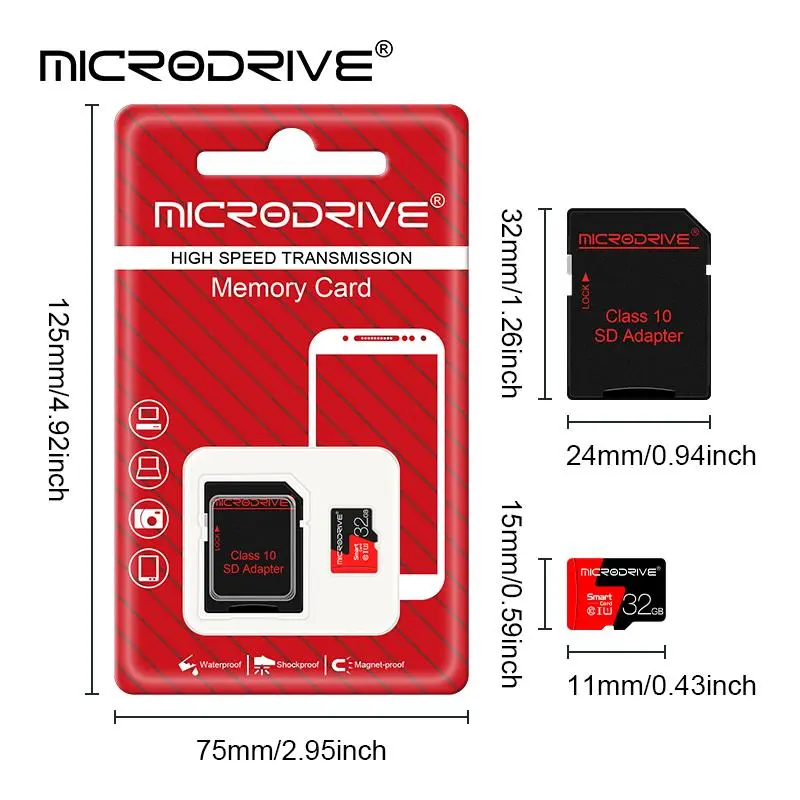 MicroDrive High-Speed Micro SD Card, 1 Count Class 10 TF Flash Card, Memory Card for Mobile Phone PC Speaker, Camera Accessories 1