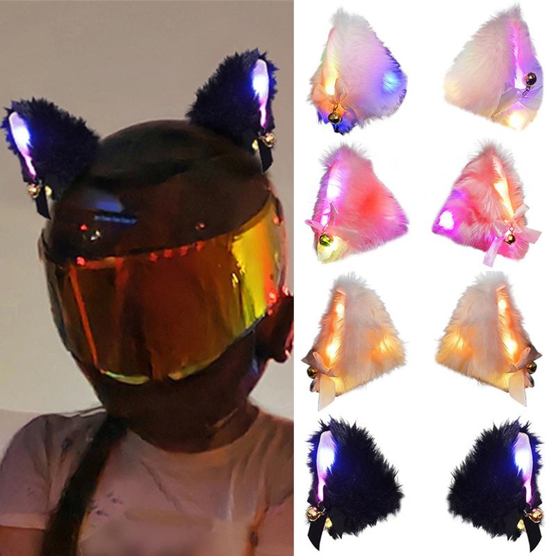  Miếng Dán Đồ Trang Trí Tai Mèo Nhồi Bông Mũ Bảo Hiểm Xe Máy SH Bộ 2 Miếng Thích Hợp Cho Mũ Bảo Hiểm Motocross Mũ Bảo Hiểm Đường Trường Che Phủ Toàn Mặt Với Đèn LED Nhiều Màu # 471391 