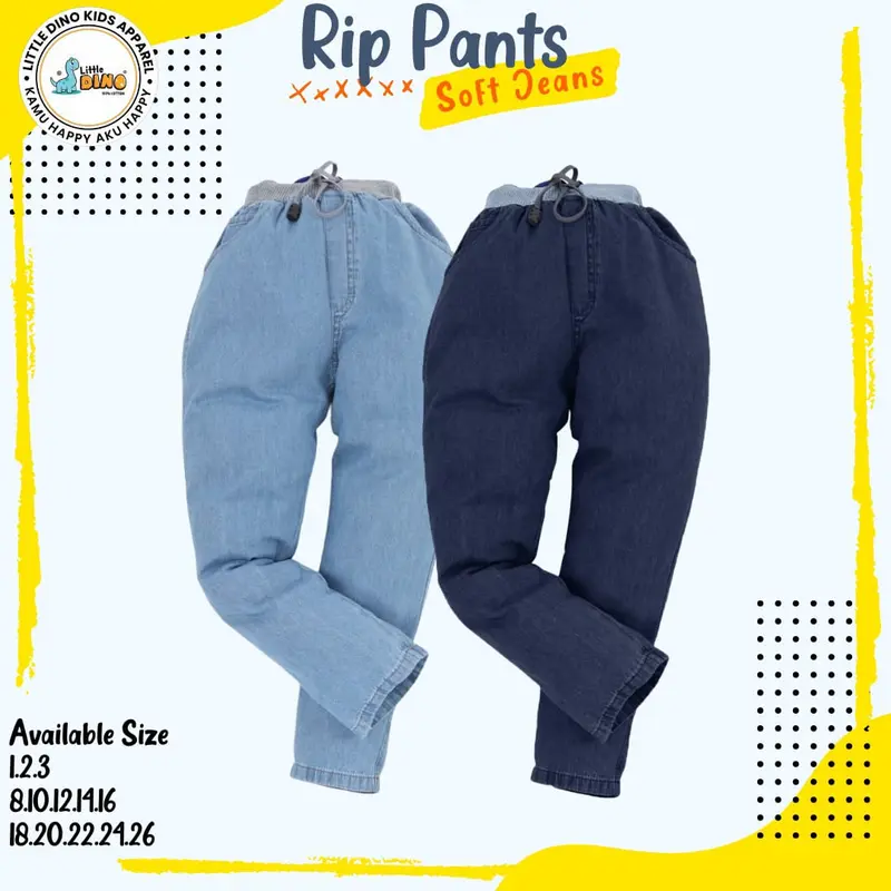 Celana Panjang Anak RIP Soft Jeans 5 - 15 Tahun By Little Dino 5