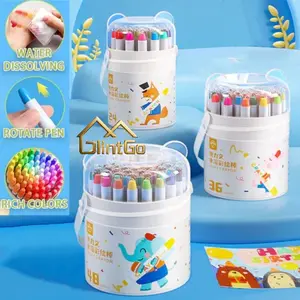 36/48 warna Crayon grasp Crayon Putar Washable for kids Colorful Bucket Krayon Mewarnai Alat Warna Set Anak Non-Toxic Easy to Clean&Grasp