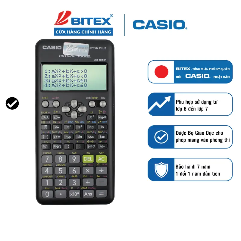 Máy tính Casio Fx-570VN Plus màu đen dành cho học sinh cấp 2 2