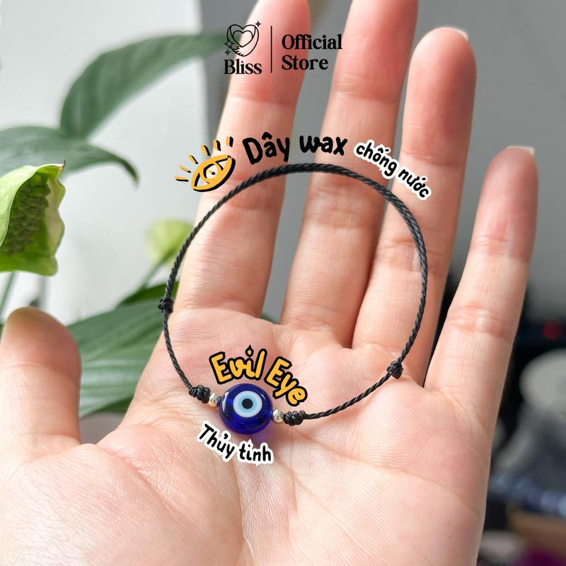 Vòng tay Evil Eye  tinh dây wax chống nước Bliss Accessories Phụ Kiện Thun Đeo Tay vòng  phong thủy