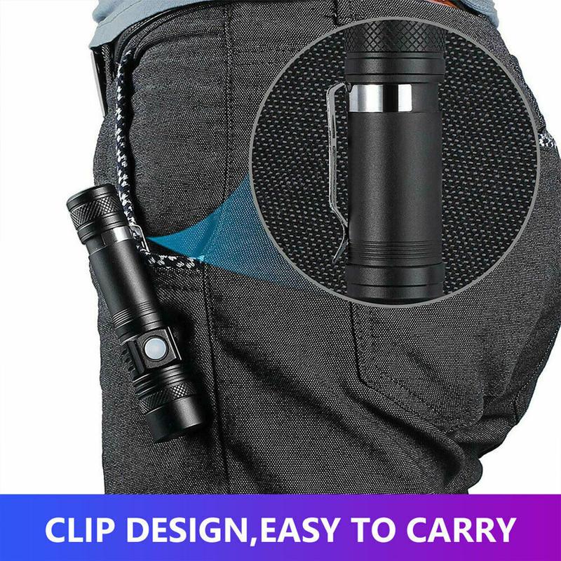 Product Introduction of Ultra Bright T6 LED Flashlight XP-L LED Lamp Beads Waterproof Torch Zoomable 4 Lighting Modes 18650 Battery USB Charging 64