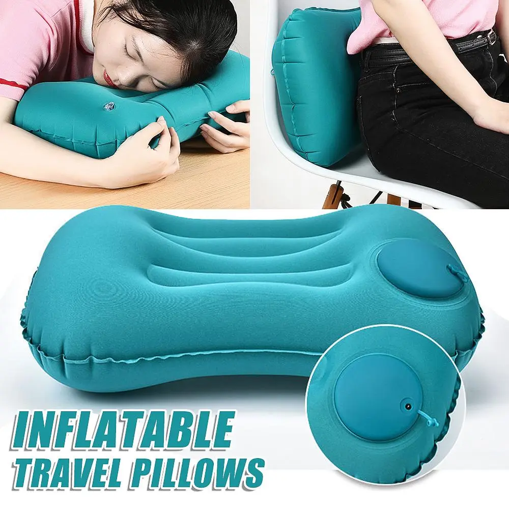 Inflatable Travel Pillow Press Type Inflatable Pillow Outdoor Camping Portable Comfortable