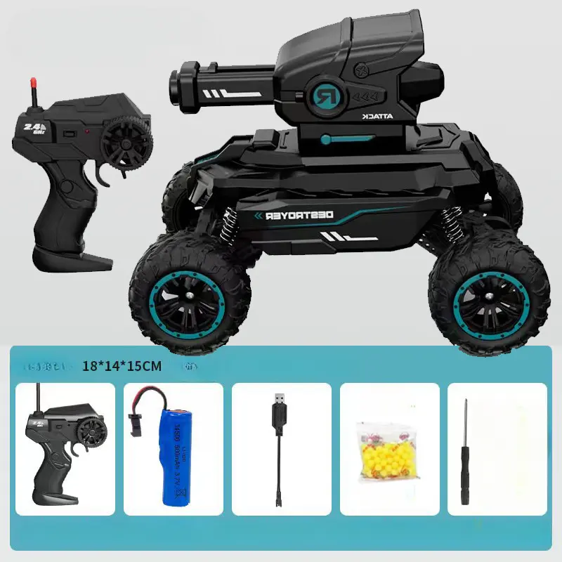 RC Tank Toy Shooting Bullet Electronic Remote Control Car USB Charge Military Armored Vehicle Child War Game Boys Birthday Gift