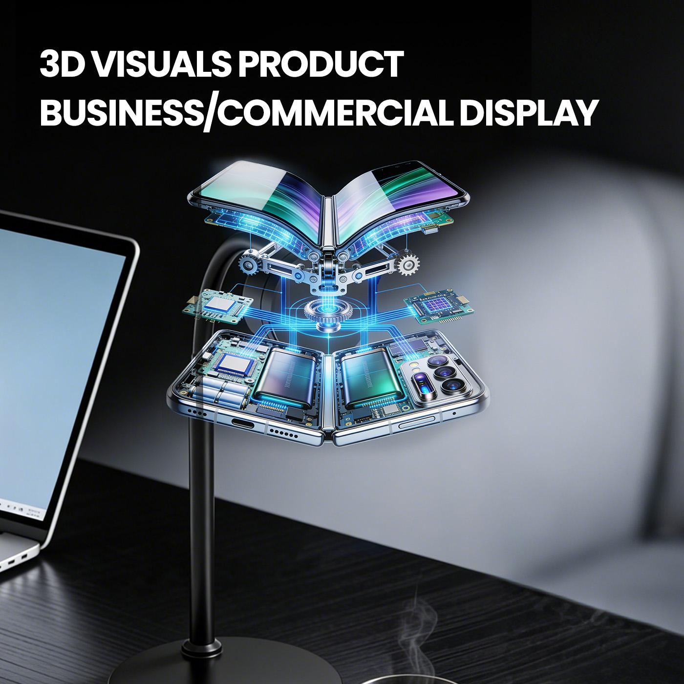 New 3d hologram fan projector halloween christmas hologram Desk display custom logo products  transparent led display