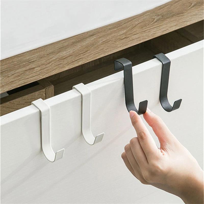 Metal Storage Rack Hooks S-Shaped Metal Hook Cabinet Door Hanging Rack Gadgets Holders Desk ...