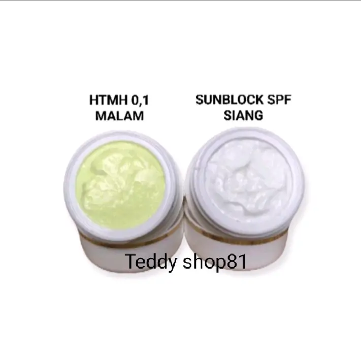 Paket Cream H*MH 0.1 + Sunblock SPF 50 untuk Memutihkan dan Melindungi Kulit dari Sinar Matahari - Facial, Hitam, Melembutkan 0