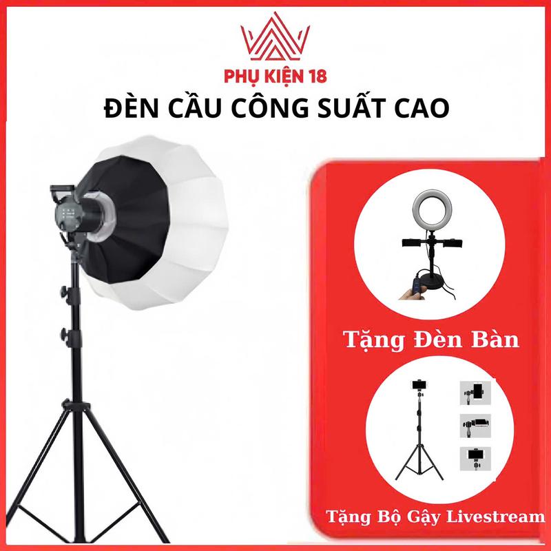  Bộ Đèn Chụp Studio Hình Cầu S400- Công Suất Cao - Hỗ Trợ Chiếu Sáng - Livetream - Chụp Ảnh 