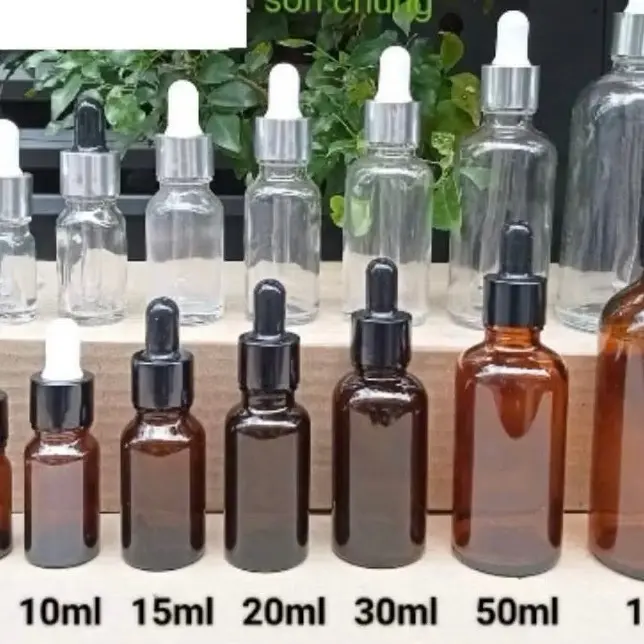 (Combo 10) chai lọ chiết serum thuỷ tinh 5ml/10ml/15ml/20ml/30ml/50ml/100ml(trong,nâu)