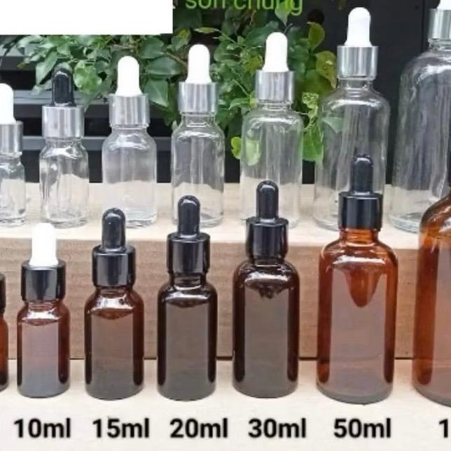 Combo 10 chai lọ chiết serum thuỷ tinh 5ml 10ml 15ml 20ml 30ml 50ml 100ml trong,nâu