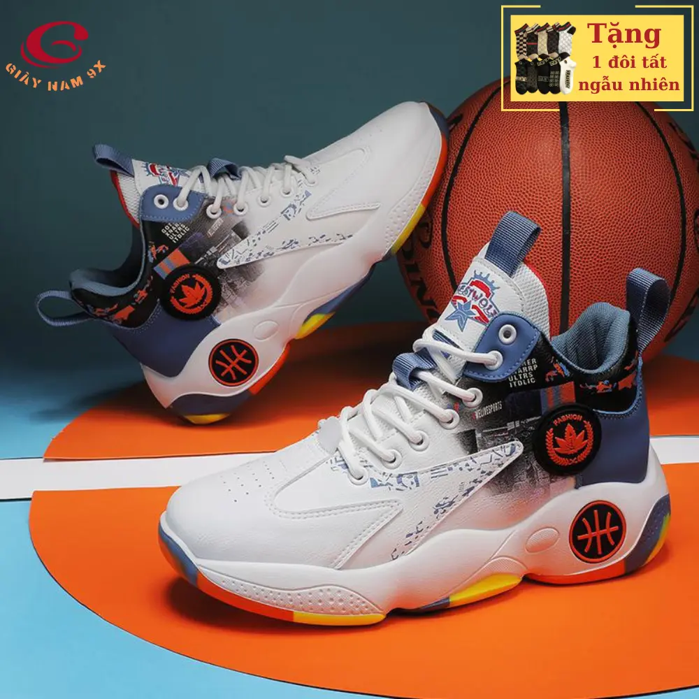 Giày Sneaker Sport  Đế Cao Su EVA, Thể Thao Nam Chơi Bóng Rổ, Bóng Chuyền. GN-257 [Tặng 1 Đôi Tất]