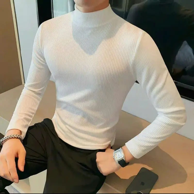 Combo 3-4 Áo Giữ Nhiệt Gân Tăm Thu Đông Cổ Cao Co Giãn 4 Chiều Ấm Áp Thời Trang Menswear 1