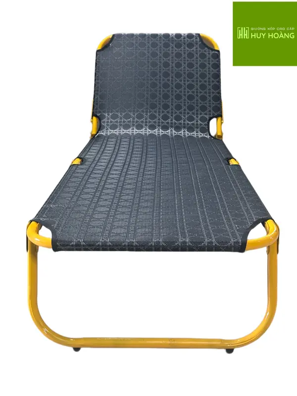 Giường văn phòng ngang 57x1m80 ( sắt phi tròn 22 sơn tĩnh điện MÀU VÀNG ) vải lưới textilen ngang 57 x dài 1m80 gấp khung quái giuong thong minh ngủ lò pallet sập gỗ 2