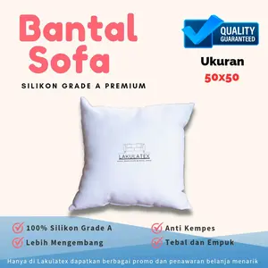 Bantal Sofa Silikon Grade A Ukuran 50x50 Lembut
