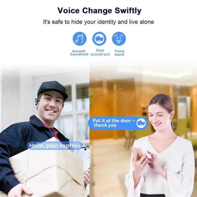 1080P Wireless Doorbell Camera, 1 Count 2-Way Audio Voice Changer Safe Doorbell, Waterproof Ring Doorbell Camera, 2.4Ghz WiFi Doorbell for Home Security 6