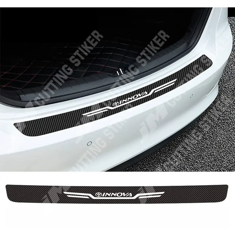 9pcs stiker sill plate mobil toyota innova stiker carbon 3d pelindung pijakan kaki 1
