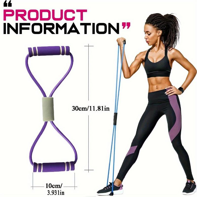 6pcs Elastic Resistance Bands For Men And Women - Latex PET Yoga Stretch Bands, Figure 8 Puller With Door Anchor, Handle And Carry Bag, Fitness Bands For Legs Buttocks Arms Exercises (Light To Heavy) 8