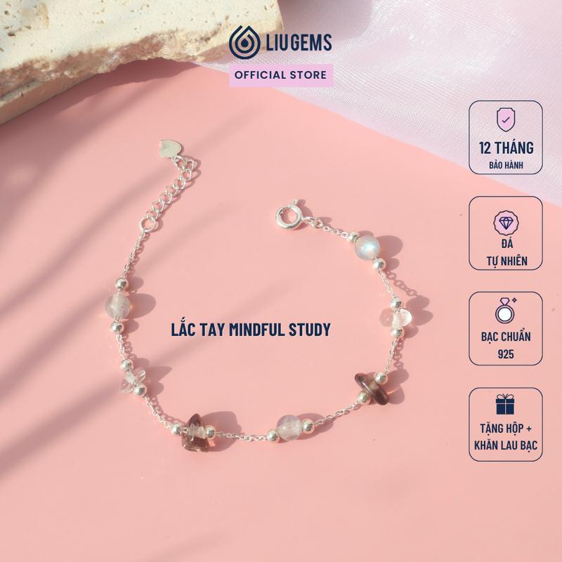 Bộ Trang Sức Vòng Tay Và Dây Chuyền Nữ Bạc 925 Liugems Mix Đá Tự Nhiên Mindful Studying Năng Động, Cá Tính VB38 (Mua một, tặng một hộp đựng trang sức + một khăn lau bạc miễn phí)
