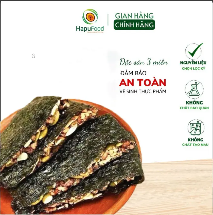 Thanh rong biển kẹp hạt 250g Snack Ăn Vặt Lá Rong Biển  - Đồ ăn vặt cho Mẹ và Bé