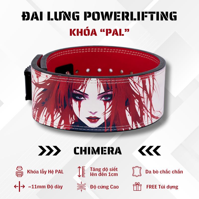 Đai cứng powerlifting  khóa PAL VARUNA PRO GEAR [Chimera] Powerlifting PAL Lever Belt - Đai Lưng da cứng Tập Gym Powerlifting Khóa lẫy PAL