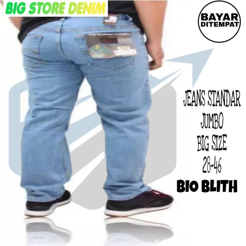 Product Introduction of CELANA JEANS PANJANG PRIA JUMBO STANDAR REGULLER FIT BIG SIZE 28-46 bandung denim straight  Nyaman Hitam Slim High  Dewasa Cowok Biru jeans  regular  fit regular  jeans Slimfit Navy 2
