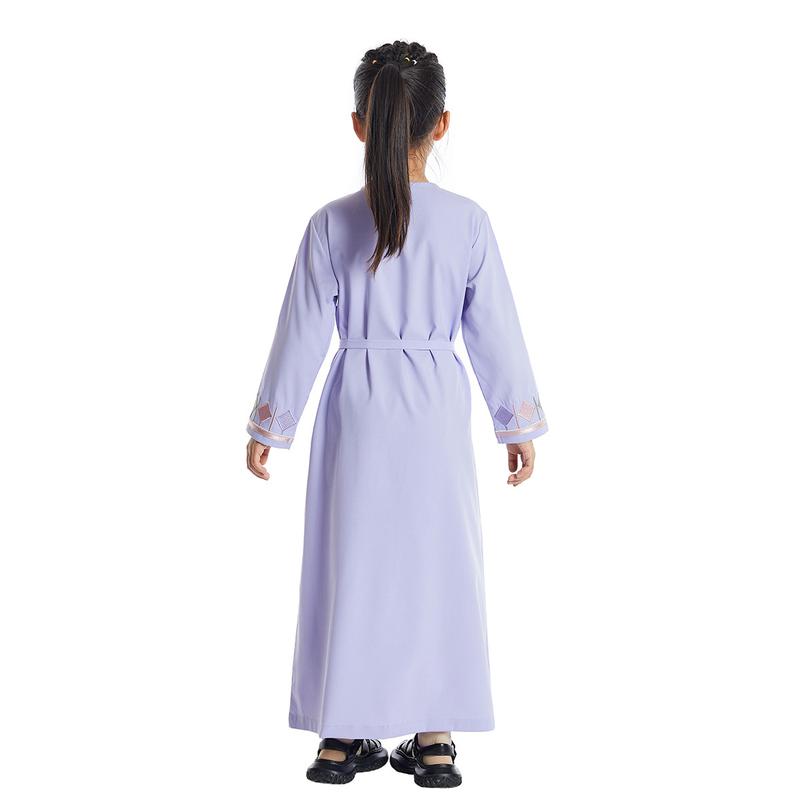 Product Introduction of Girls Kids Abaya Dress Clothing,Floral Printed Gown Children Robe 26