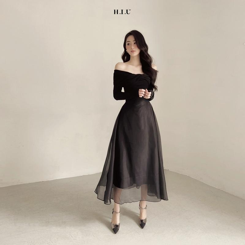  Chân váy nữ voan midi Ema skirt HIU design  chân váy 2 lớp dáng dài cạp đai cao H.I.U 