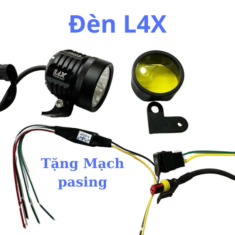 Đèn L4x + mạch passing + công tắc passing + len vàng + bass L kèm giấy hướng dẫn câu điện Phụ Tùng Phụ Kiện plastic Vietnam Motorcycle Accessories sirius độ kiểng