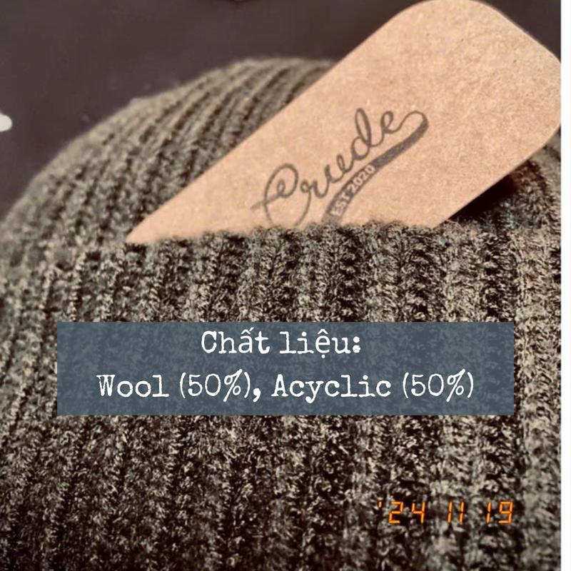Mũ/Nón Len Cổ điển Fisherman Beanie Crude 1