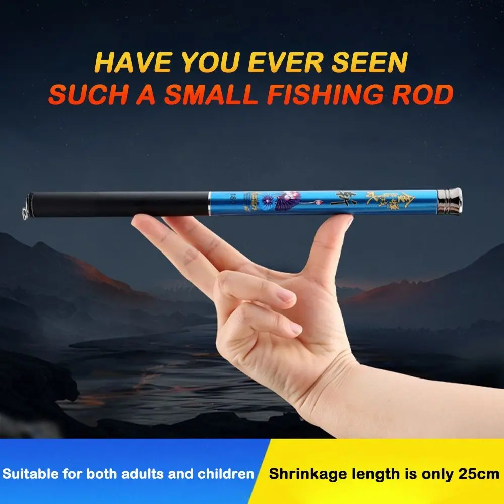 Travel Fishing Gear Telescopic Fishing Rod Full Kits 1.4m-3.6m Carbon Fibre Fishing Rod Set Spincast Fishing Reel Glass Fibre Fishing Pole Fishing
