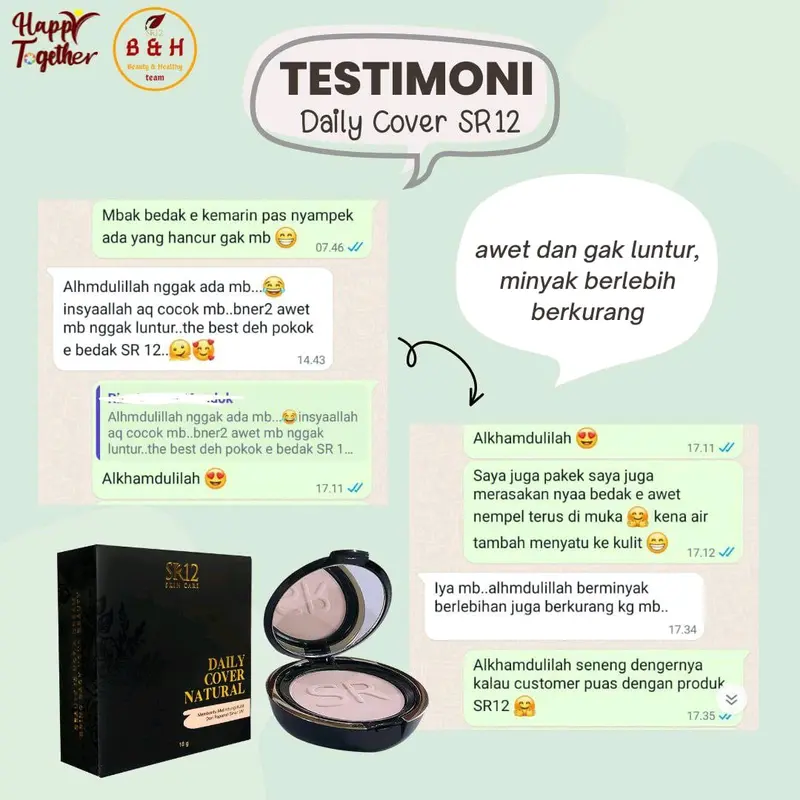 (FREE GIFT) TERLARISS BEDAK PADAT  DAILY COVER BEIGE SR12 Tahan Lama Tahan Lama Kontrol Minyak High Coverage Hidrasi Soft Focus Tahan Lama Bedak waterproof Tahan Lama Anti Air Glowing Medium Coverage High Coverage Tahan Lama Hidrasi Soft Focus 3