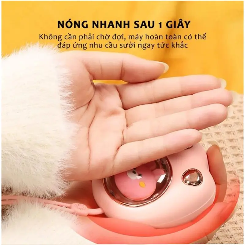 Máy Sưởi Mini Cầm Tay Hình Chân Gấu Máy Sưởi Tay Làm Ấm Nhanh Pin Sạc 2400mAH Nhỏ Gọn Bỏ Túi Siêu Tiện Lợi Sưởi Ấm Sưởi Ấm 3