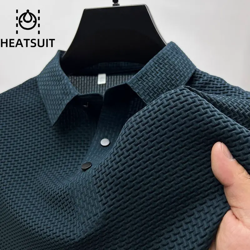 HEATSUIT Men’s X-Temp Short Sleeve Polo Shirt, Midweight Men's Shirt