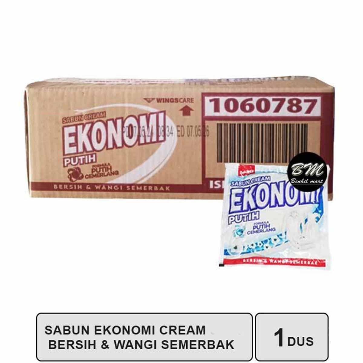 Sabun Cream Ekonomi 67gr 1 Dus [Isi 60 Pcs] / Sabuk Cucui baju Piring Colek Putih Kuning Pink Hijau Siwak & Jeruk Nipis 1 Karton