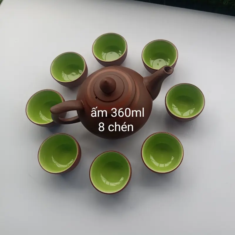 Bộ ấm chén tử sa bát tràng mẫu dung tích 360ml 0