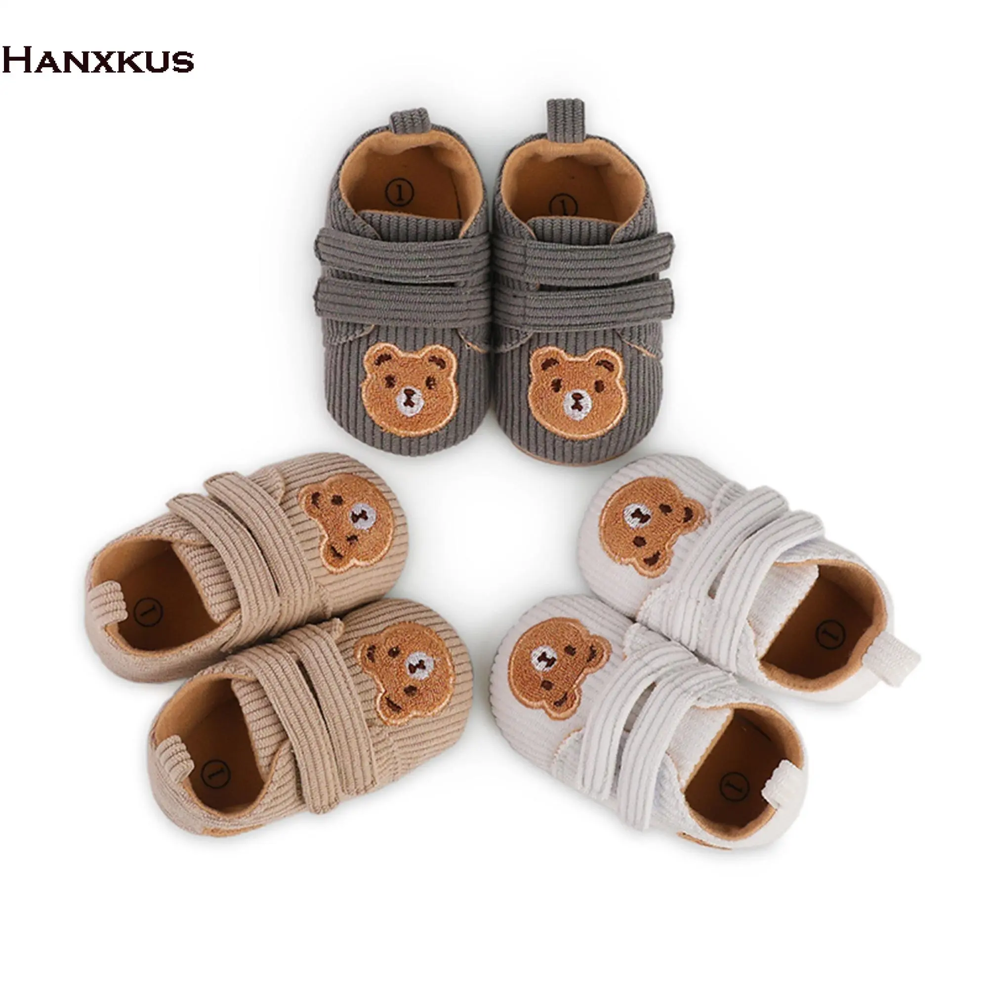 Girls Boys Baby Casual Sports Shoes Spring and Autumn Non-slip PVC Sole Bear Embroidery Infant Toddler Shoes Unisex Baby Comfortable Flat Walking Shoes Doll Pretty Shoes 2024