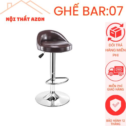Ghế Quầy Bar-07 Ghế quầy bar, quầy thu ngân, phòng trang điểm, makeup Thương Hiệu AZON SHOP đen xám thoải mái ghế tựa ghế  quầy 0