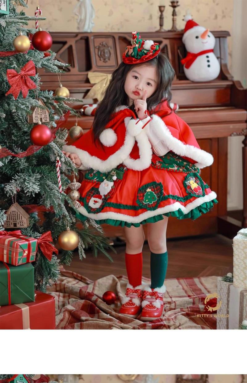 Product Introduction of Quần Áo Giáng Sinh Cho Trẻ Em, Váy In Hình Nai Sừng Tấm, Áo Choàng Đỏ, Váy Mùa Đông Cho Bé Gái, Váy Lolita Và Công Chúa, Phong Cách Phương Tây 25