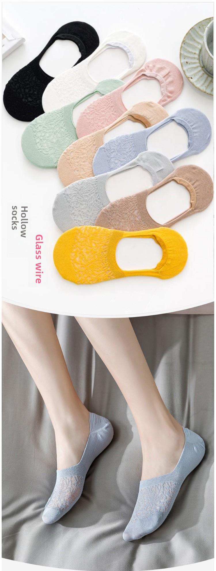 Product Introduction of Wholesale Solid Color No-Show Socks for Women |   Breathable Mesh Invisible Liner Socks |   Non-Slip Lace Boat Socks Perfect for Spring . Summer! 1