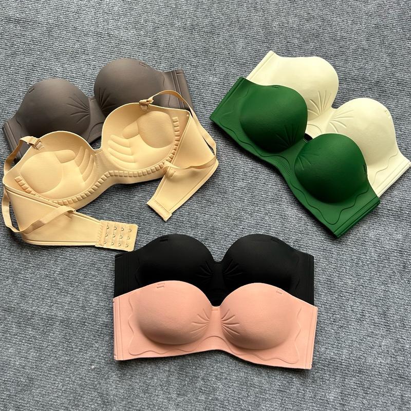 Bộ 3 Áo Lót Nữ Áo Ngực Đúc Su Không Gọng Đệm Dày 3 cm Nâng Độn Vòng 1 Đẹp Chống Chảy Xệ Hạn Chế Lộ Viền - Meo2025