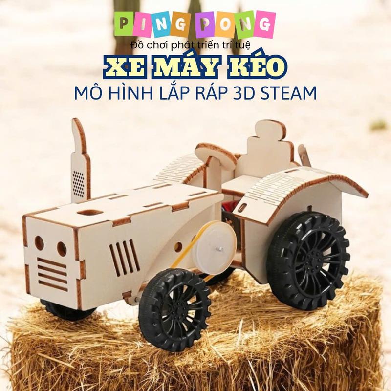 [Nhiều Mẫu] Mô Hình Lắp Ráp STEAM 3D bằng gỗ: Máy Phát Điện, Cano, Vệ Tinh, Cối Xay Gió, Xe Tăng, Tua Bin, Xe Đua... 8