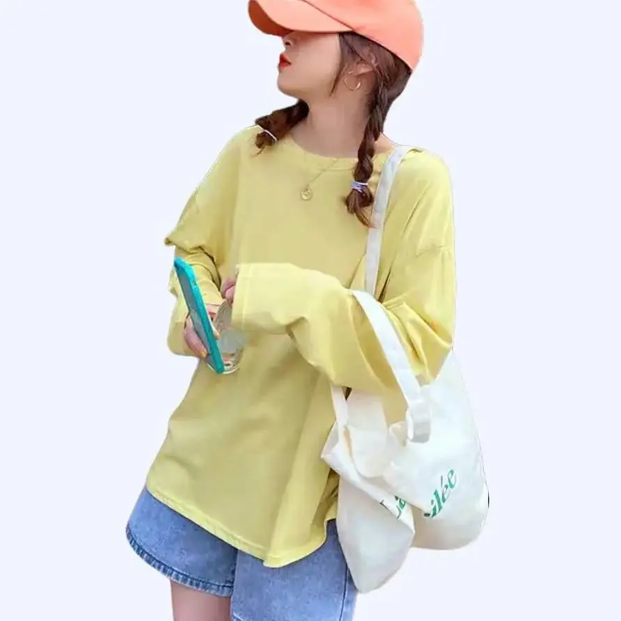 Áo thun dài tay nữ phom Trơn chất thun xược ANHSTORE1608