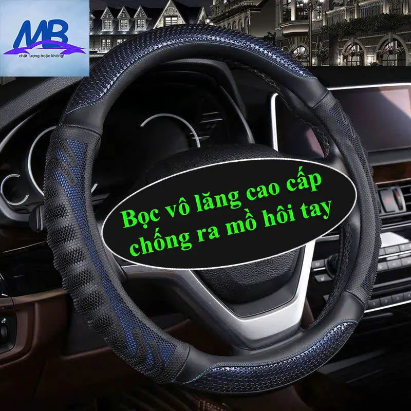 Bọc vô lăng cao cấp chống ra mồ hôi tay. chất liệu da cao cấp kết hợp lưới 3D siêu bền.dùng cho xe từ 4-16 chỗ.size34,36,38.