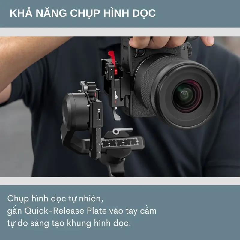 Tay cầm chống rung DJI RS 3 Mini - Gimbal chống rung máy ảnh 3 trục, chụp dọc ấn tượng màn hình cảm ứng, pin tối đa 10h 3