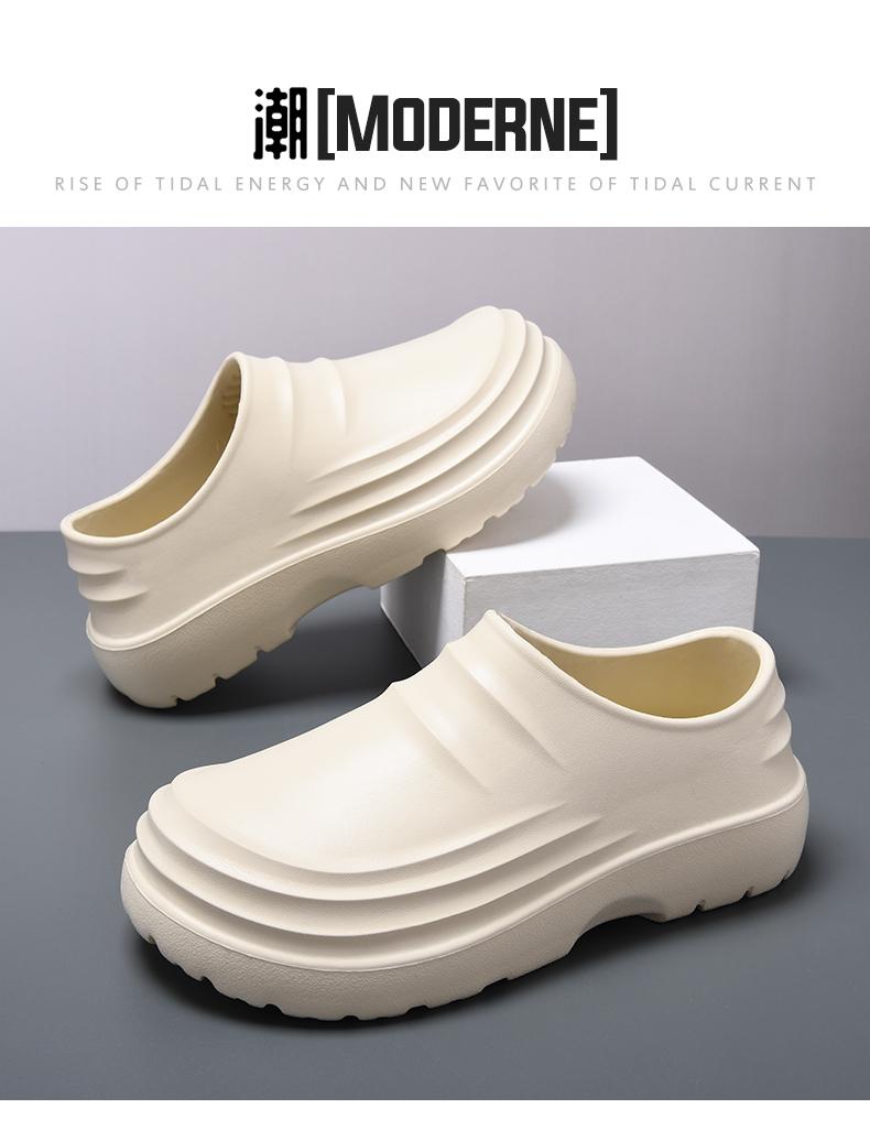 Product Introduction of New Styles Wholesale Nude Black Working Shoes for Men Chef Waterproof Clogs Factory in China Low Price Eva Lightweight 7