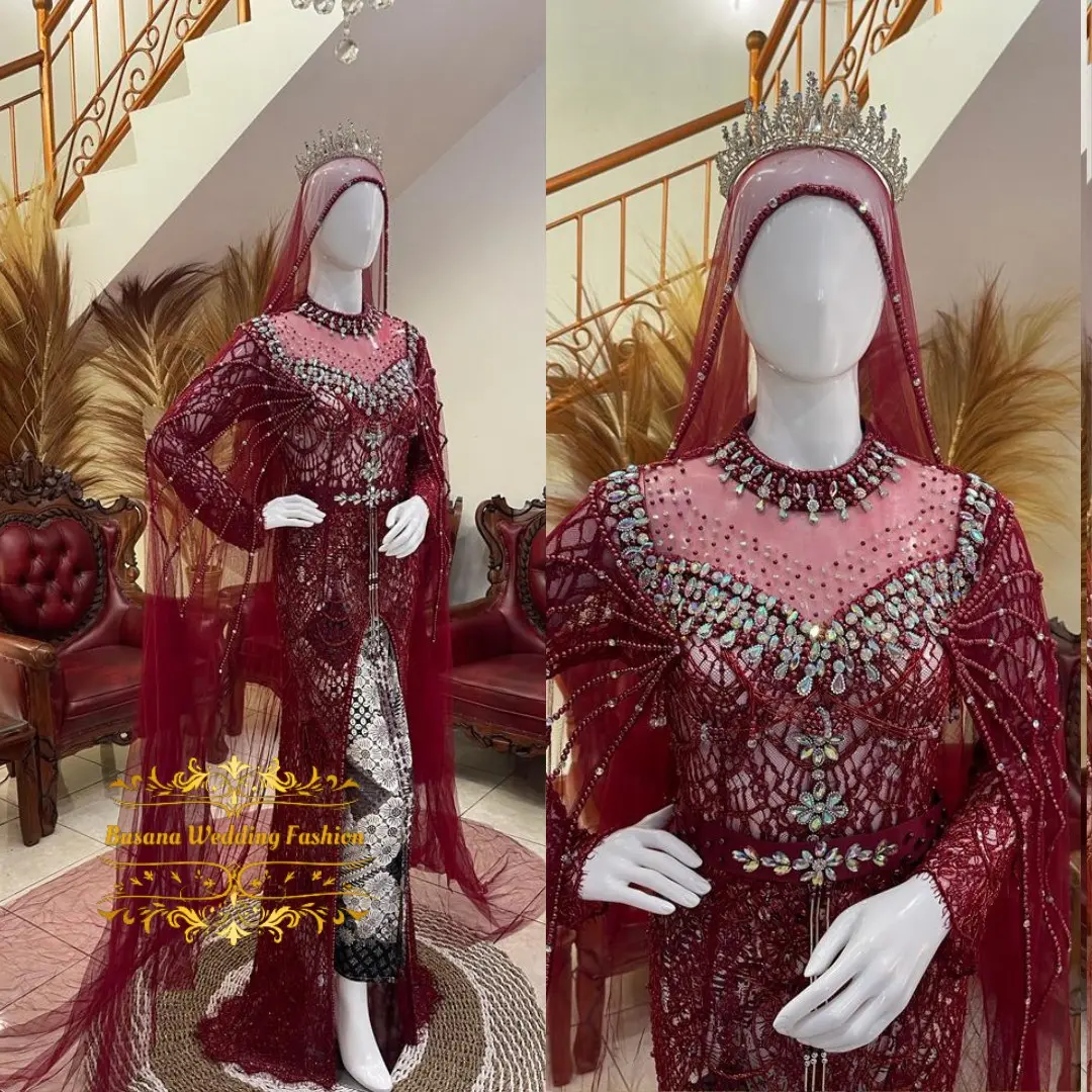 Kebaya akad santili slim dress belah | Kebaya akad full payet | kebaya akad Pernikahan