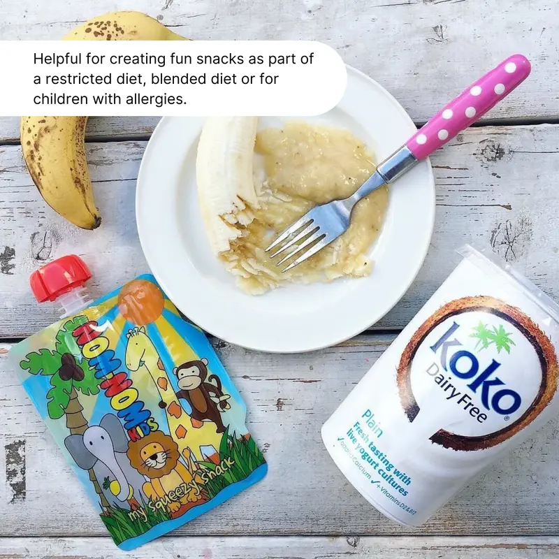 Reusable Food Pouches - 4 x 140ml Animal Pouches suitable for Baby, Toddler and kids 3