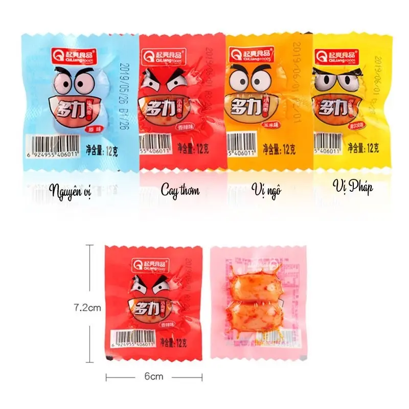 Bịch 20 gói xúc xích mini ăn liền, xúc xích bi sụn non nội địa TQ các vị (gói 2 viên) Gói 5